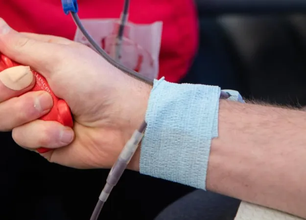 Man giving blood